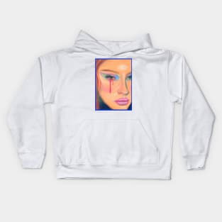 Bleeding Pastel Portrait Kids Hoodie